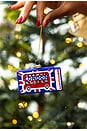 view 3 of 4 London Matchbook Ornament in Red & Dark Blue & Black