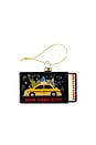 view 1 of 4 ADORNO DE CAJA DE CERILLAS MATCHBOOK ORNAMENT in Black & Yellow & Red