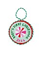 view 1 of 3 Baby's 1st Needlepoint Ornament in Green & Pink