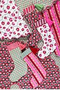 view 4 of 4 POINSETTIA STOCKING ポインセチアストッキング in White & Light Pink & Red