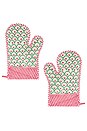 view 1 of 3 Frostine Oven Mitt in Green & Red