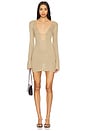 view 1 of 4 Chamie Dress in Metallic Khaki