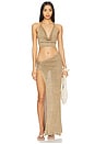 view 5 of 6 Zuhana Skirt in Metallic Khaki