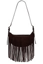 view 1 of 4 Ivy Cross Shoulder Bag in Suede Chocolate