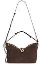 view 1 of 5 SAC PORTÉ ÉPAULE GAIA in Chocolate Suede
