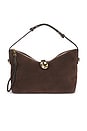 view 2 of 5 SAC PORTÉ ÉPAULE GAIA in Chocolate Suede