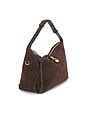 view 5 of 5 SAC PORTÉ ÉPAULE GAIA in Chocolate Suede