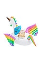 view 3 of 3 Rainbow Unicorn Inflatable Drink Holder in Multi