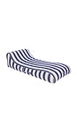 view 1 of 5 Luxe Fabric Sunbed Lounger in Navy Stripe