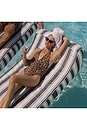 view 3 of 5 Luxe Fabric Sunbed Lounger in Navy Stripe