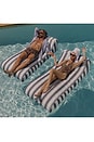 view 5 of 5 Luxe Fabric Sunbed Lounger in Navy Stripe