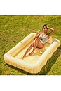 view 5 of 8 Striped Tanning Pool in Butter Yellow