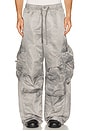 view 1 of 5 Sand Washed Nylon Cargo Pants in Grey