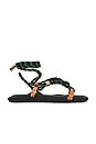 view 1 of 5 Flò Square Twin Sandal in Forest Green & Terracotta