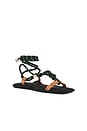 view 2 of 5 Flò Square Twin Sandal in Forest Green & Terracotta