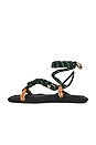 view 5 of 5 Flò Square Twin Sandal in Forest Green & Terracotta