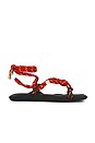 view 1 of 5 Flò Square Twin Sandal in Red & Brown