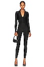 view 1 of 6 Long Sleeve Zip Up Catsuit in Black001