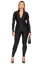view 2 of 6 Long Sleeve Zip Up Catsuit in Black001