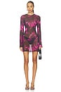 view 1 of 3 Mesh Mini Dress in Dark Spaced Roses