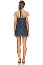 view 5 of 6 Denim Halter Shift Dress in Indigo1187