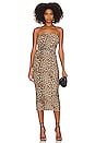view 1 of 6 Ruched Mesh Midi Dress in Good Leopard003