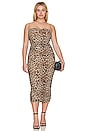 view 2 of 6 Ruched Mesh Midi Dress in Good Leopard003