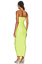 view 5 of 8 Satin Ruched Tube Maxi Dress in Electric Lime002