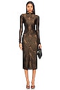 view 1 of 6 Funnel Neck Midi Dress in Mocha Python001