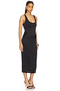view 3 of 6 Slinky Jersey Ruched Midi Dress in Black001