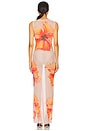view 3 of 3 Gauze Mesh Maxi Dress in Mauve Tropical Hibiscus001