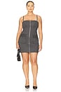view 2 of 4 Soft Stretch Ponte Mini Dress in Suiting Pinstripe001