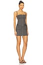 view 3 of 4 Soft Stretch Ponte Mini Dress in Suiting Pinstripe001