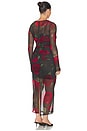 view 6 of 6 Mesh Ruched Maxi Dress in Moody Red Roses001