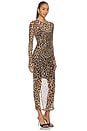 view 3 of 6 Mesh Ruched Maxi Dress in Lucky Leopard001