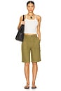 view 9 of 11 Lite Linen Bermuda Short in Martini Olive002