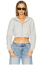 view 1 of 8 Brushed Fleece Zip Up Hoodie in Heather Grey001