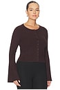 view 4 of 8 Bell Sleeve Knit Cardigan in Bark003