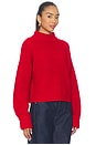 view 3 of 8 Chunky Knit Mock Neck Sweater in Chili001