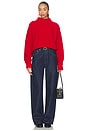 view 7 of 8 Chunky Knit Mock Neck Sweater in Chili001