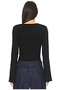 view 5 of 8 Bell Sleeve Knit Cardigan in Black001