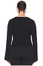 view 6 of 8 Bell Sleeve Knit Cardigan in Black001