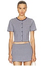 view 2 of 6 GILET in Navy Gingham