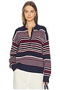 view 1 of 4 The Oversized Rugby Sweater in Multi Stripe