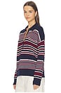 view 2 of 4 The Oversized Rugby Sweater in Multi Stripe