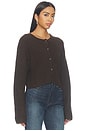 view 2 of 4 The Shrunken Cable Cardigan in Espresso