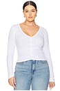 view 2 of 9 Cotton Pointelle Cardigan in White001