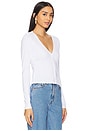 view 3 of 9 Cotton Pointelle Cardigan in White001