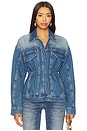 view 1 of 4 Barrel Sleeve Denim Jacket in Indigo912