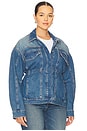 view 4 of 4 Barrel Sleeve Denim Jacket in Indigo912